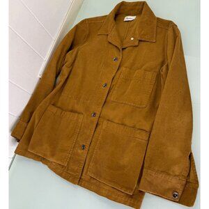 ROWAN Abbot Cord Chore Jacket Women's Small Button Front Pockets Amber Grain